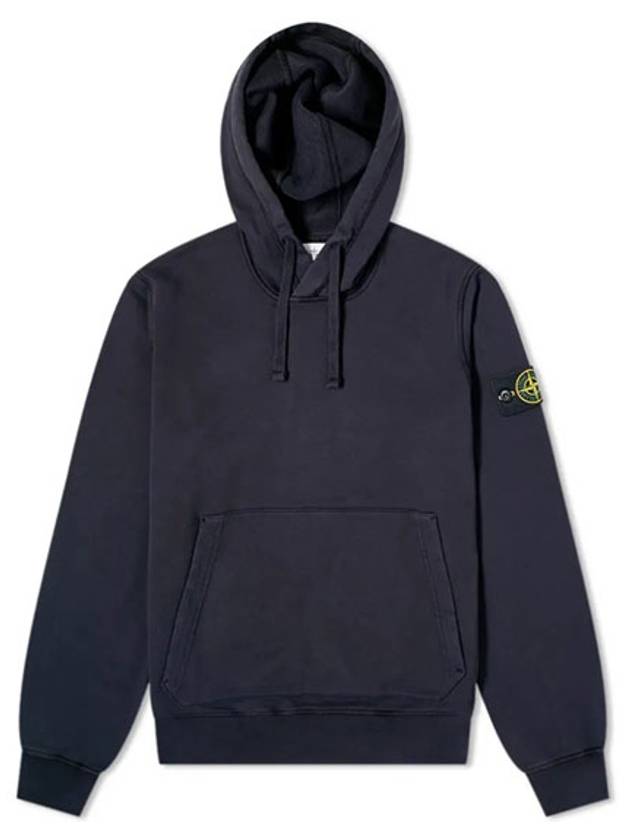 Wappen Patch Cotton Fleece Hoodie Navy - STONE ISLAND - BALAAN 2