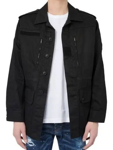 Saint Laurent Hidden Button String Black Field Jacket 271503 - SAINT LAURENT - BALAAN 1