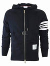 Engineered 4 Bar Diagonal Zip Up Hoodie Navy - THOM BROWNE - BALAAN 2