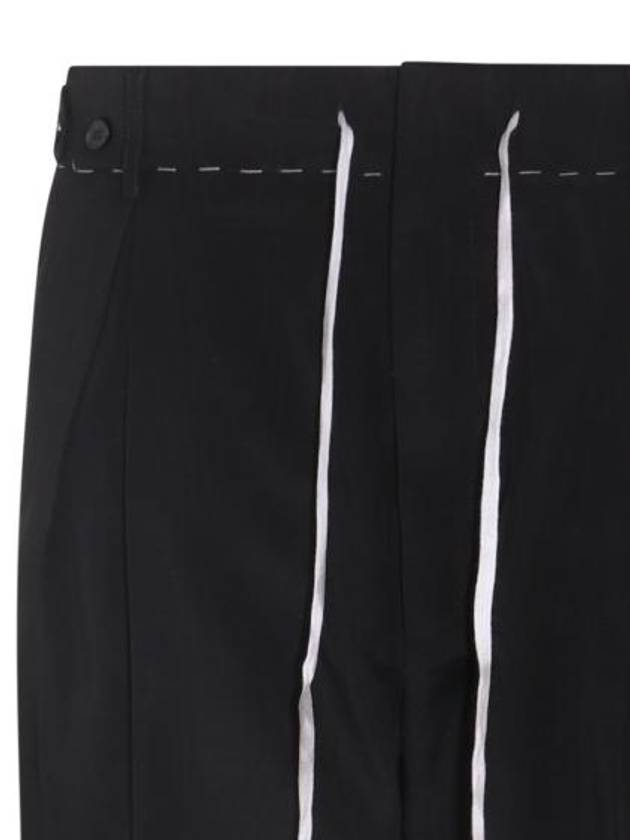 Drawstring Cotton High Waist Pants Black - MAISON MARGIELA - BALAAN 4