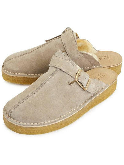 Women's Track Suede Mules Sand - CLARKS - BALAAN 2