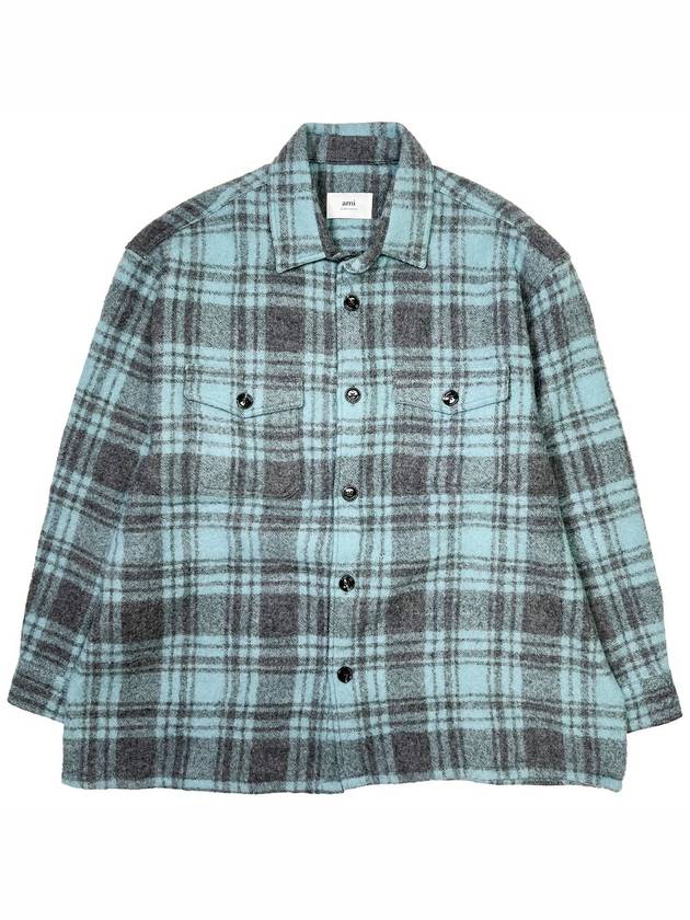 Men s Check Wool Long Sleeve Shirt - AMI - BALAAN 1