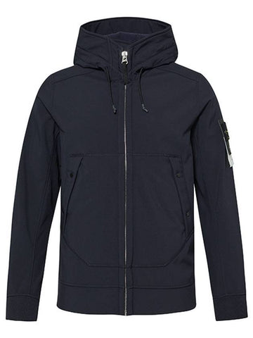 Wappen Patch Soft Shell R Fleece Hooded Jacket Navy - STONE ISLAND - BALAAN 1