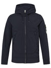 Wappen Patch Soft Shell R Fleece Hooded Jacket Navy - STONE ISLAND - BALAAN 1