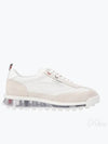 Vitello Calf Leather Clear Sole Tech Runner Sneakers White - THOM BROWNE - BALAAN 2