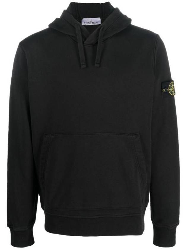 Wappen Patch Classic Fleece Hoodie Black - STONE ISLAND - BALAAN 7