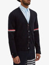 Stripe Armband Merino Wool Cardigan Navy - THOM BROWNE - BALAAN 4