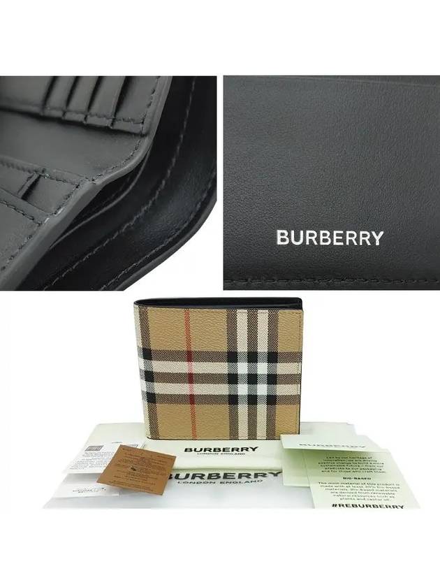 Vintage Check Coin Pocket Half Wallet Beige - BURBERRY - BALAAN 6