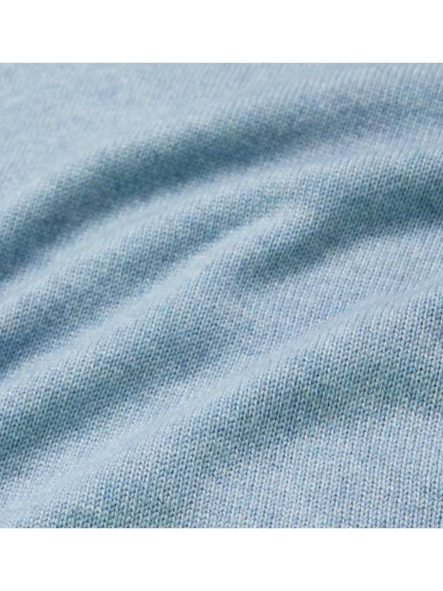 Men's Virgin Wool Knit Top Light Blue - BRUNELLO CUCINELLI - BALAAN.