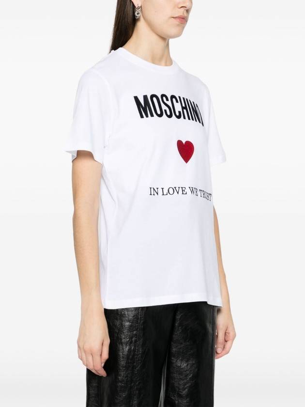 Short Sleeve T-Shirt J070305412001 White - MOSCHINO - BALAAN 4