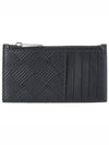 Weaving Pattern Zipper Card Wallet Black - BOTTEGA VENETA - BALAAN 2