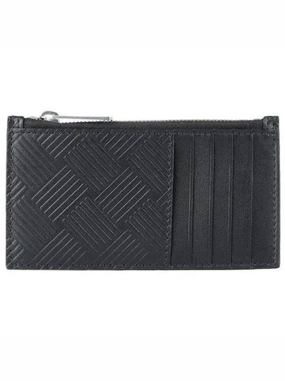 Weaving Pattern Zipper Card Wallet Black - BOTTEGA VENETA - BALAAN 2