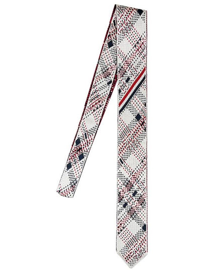 Men's Madras Check Tie White - THOM BROWNE - BALAAN 2