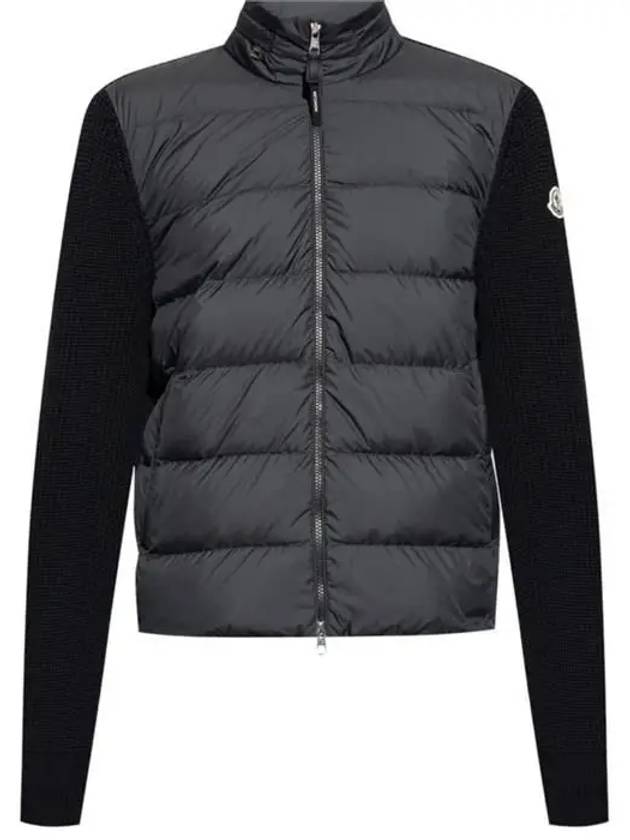 Padded Wool Zip-Up Hoodie Black - MONCLER - BALAAN 2