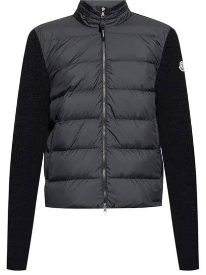 Padded Wool Zip-Up Hoodie Black - MONCLER - BALAAN 2