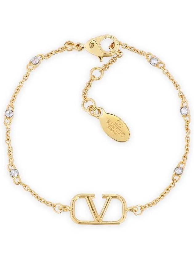 V Logo Signature Chain Bracelet Gold - VALENTINO - BALAAN 3