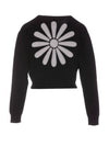 Marguerite Embroidered Wool Cardigan Black - KENZO - BALAAN 3