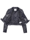 Iconic Vinyl Crop Jacket Steel Grey - COURREGES - BALAAN 11