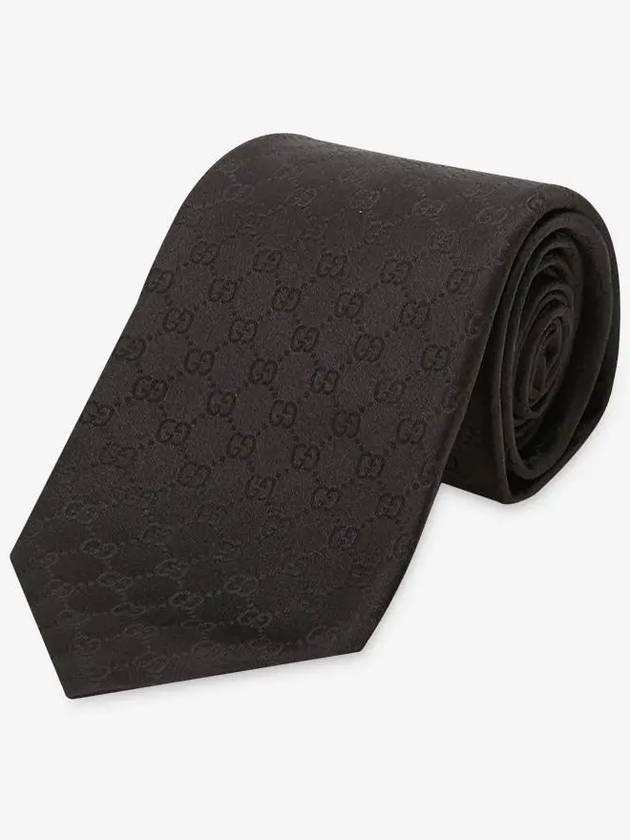 GG Pattern Silk Tie Black - GUCCI - BALAAN 3