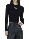 M Valary Ribbed Long Sleeve Knit Top Black - DIESEL - BALAAN 5