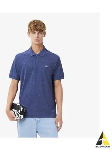 Men s Classic Fit Short Sleeve Melange Polo Blue - LACOSTE - BALAAN 1