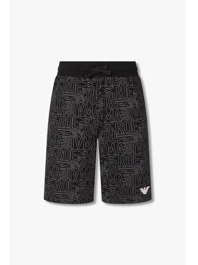 Men's All Over Logo Shorts Black - EMPORIO ARMANI - BALAAN 2