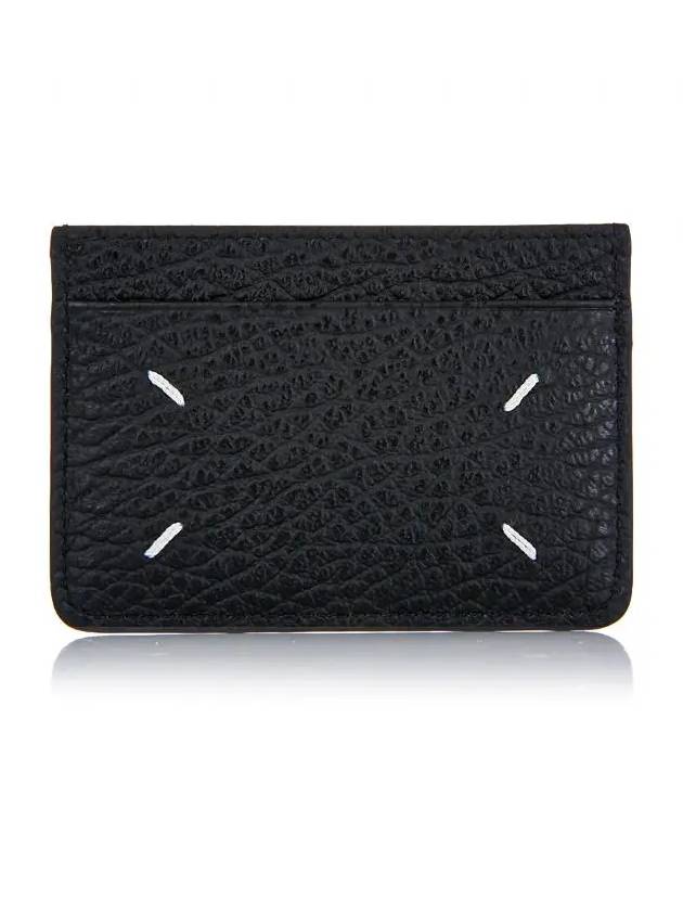 Grain Leather Stitch Card Wallet Black - MAISON MARGIELA - BALAAN 2