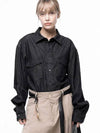 Four Woman Women s W243SH03BK Western Pocket Denim Shirt Black Indigo - CHANCE'S NOI - BALAAN 7