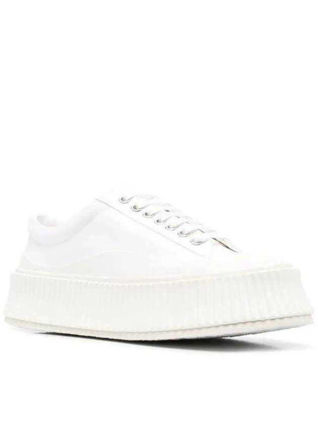 Platform Canvas Low Top Sneakers White - JIL SANDER - BALAAN 5