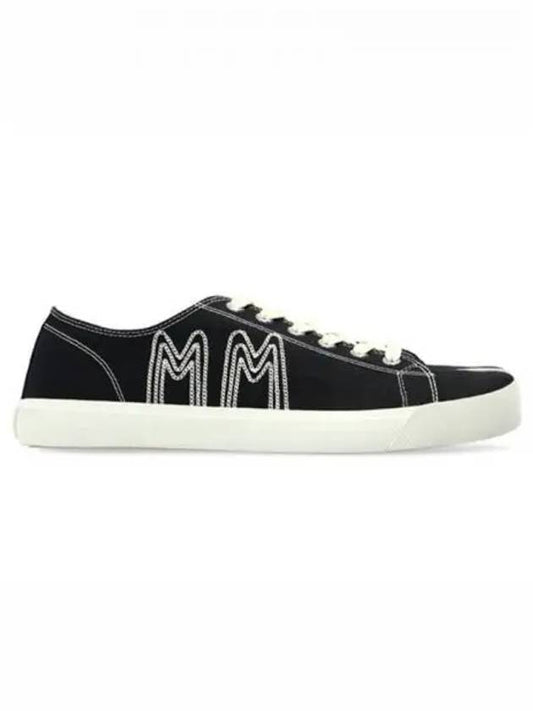 MM Tabi Canvas Low Top Sneakers Black - MAISON MARGIELA - BALAAN 2