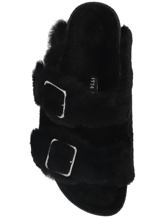 Arizona 1774 Shearling Slippers Black - BIRKENSTOCK - BALAAN 7