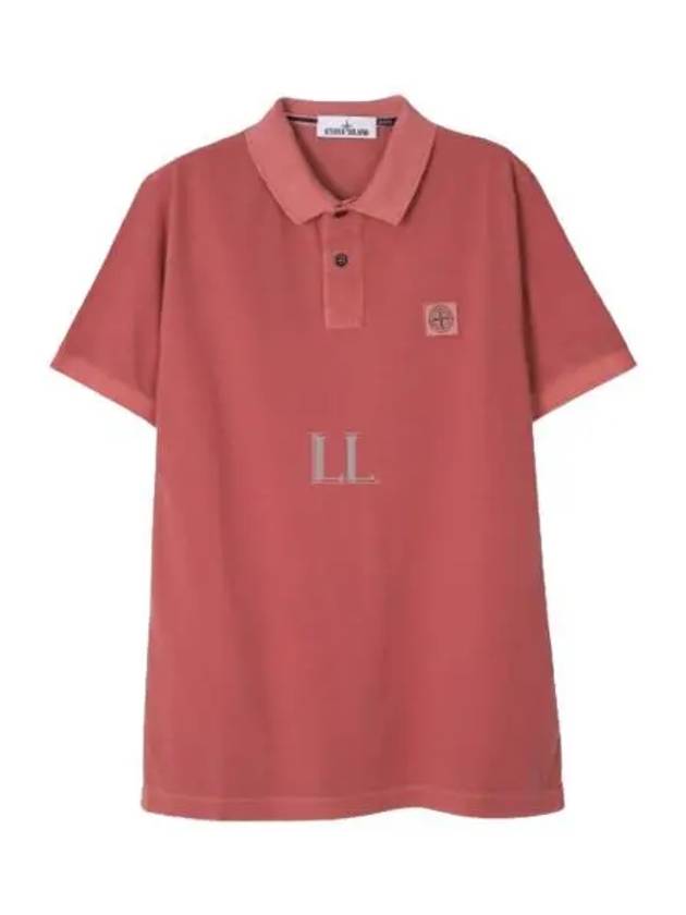 Men's Logo Patch Short Sleeve Polo Shirt Cyclamen - STONE ISLAND - BALAAN 2