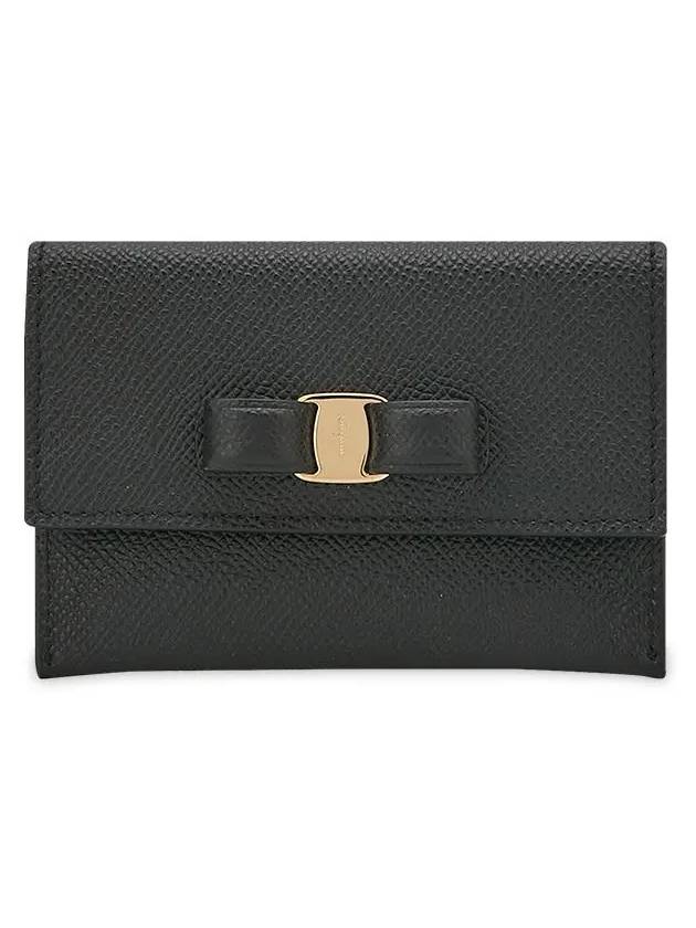 Vara Bow Card Walletr Black - SALVATORE FERRAGAMO - BALAAN 2