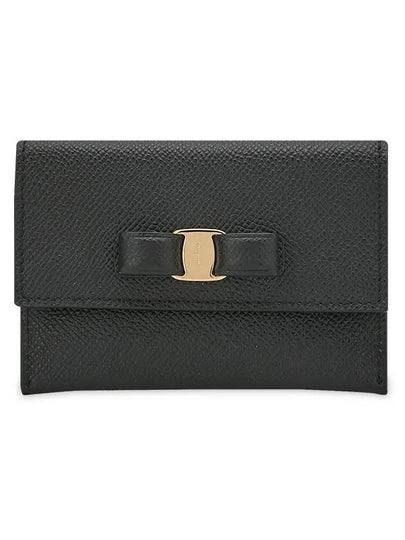 Vara Bow Card Walletr Black - SALVATORE FERRAGAMO - BALAAN 2