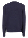 Heart Logo V Neck Cashmere Cardigan Navy - AMI - BALAAN 3