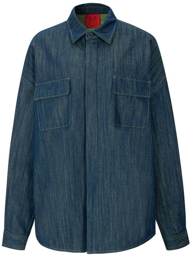 Oversized two-tone denim jacket - CONECTX - BALAAN 1