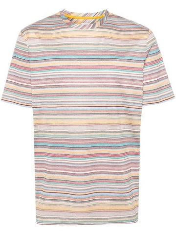 Rainbow Stripe Pattern T-Shirt M1R919TN02434 - PAUL SMITH - BALAAN 1