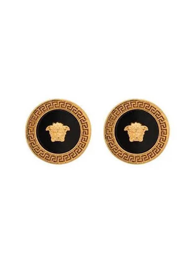 Earrings Medusa Stud Black - VERSACE - BALAAN 1