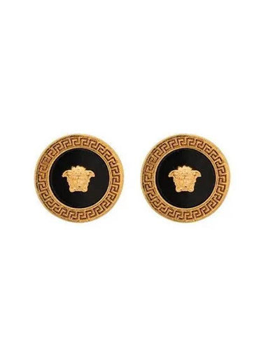 Earrings Medusa Stud Black - VERSACE - BALAAN 1