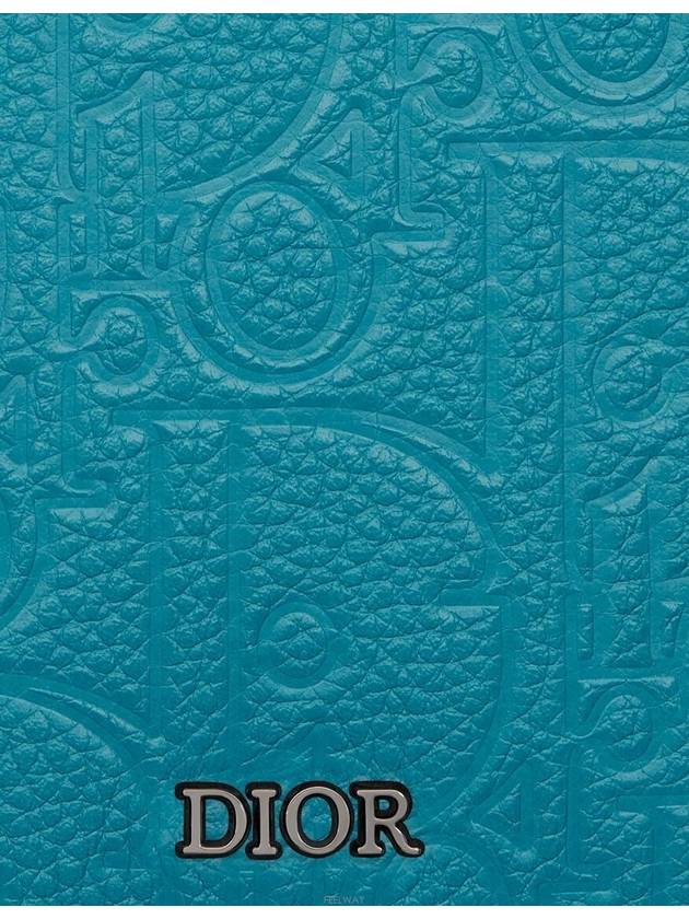 Vertical 2 tier Card Wallet Blue Dior Gravity Leather - DIOR - BALAAN 4