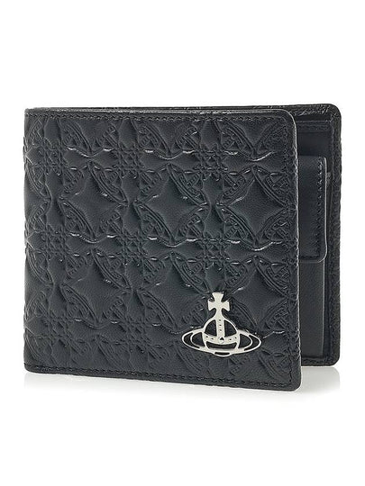 Embossed Nappa Leather Half Wallet Black - VIVIENNE WESTWOOD - BALAAN 2