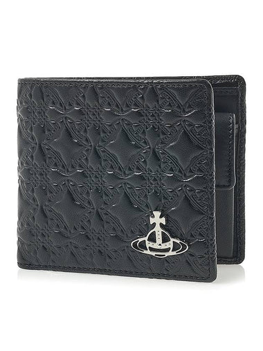 Embossed Nappa Leather Half Wallet Black - VIVIENNE WESTWOOD - BALAAN 1