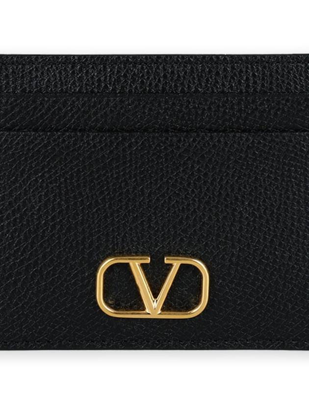 V Logo Signature Card Wallet Black - VALENTINO - BALAAN 3