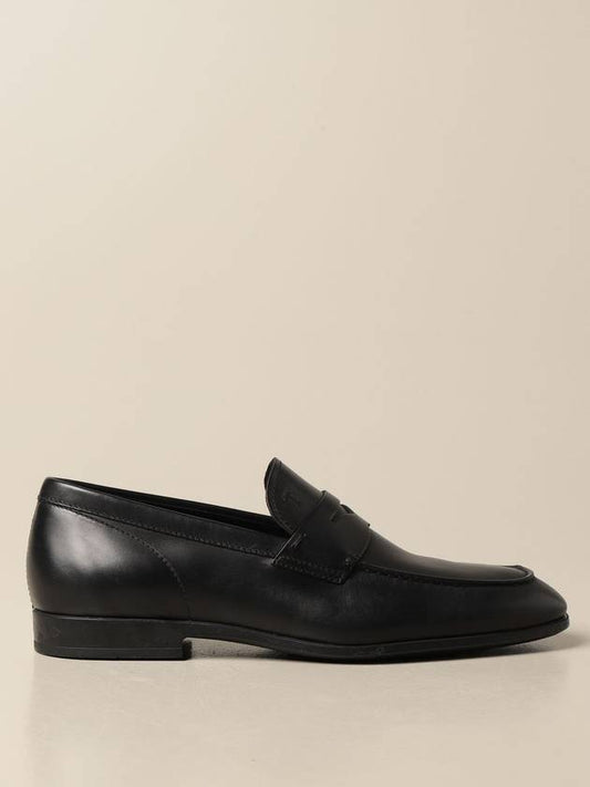 Men's Small Logo Leather Penny Loafer Black - TOD'S - BALAAN 2