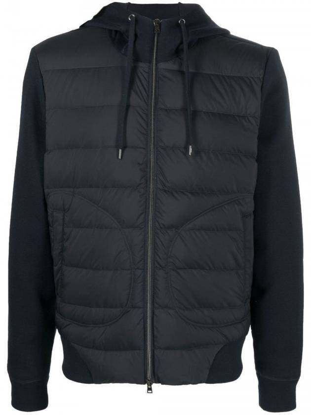 Knit Down Hooded Jacket Navy - HERNO - BALAAN 1