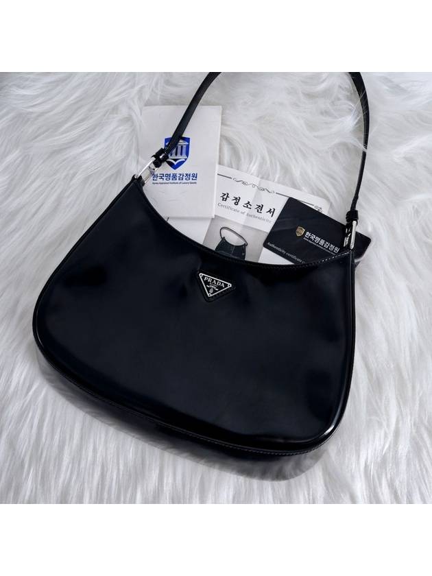 Brushed Cleo Hobo Bag Black Tote Shoulder - PRADA - BALAAN 5