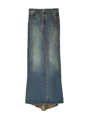 Wash Long Fluted Skirt Grunge Indigo MJKAM24002BUX - MARC JACOBS - BALAAN 1