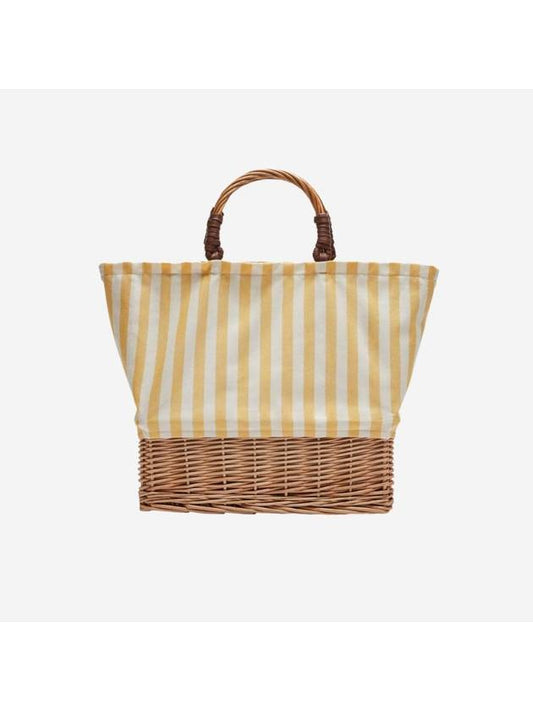 Cotton Straw Tote Bag Bright Yellow - MAX MARA - BALAAN 1