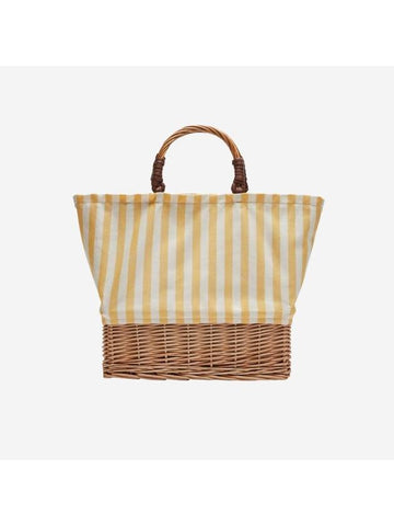 Cotton Straw Tote Bag Bright Yellow - MAX MARA - BALAAN 1