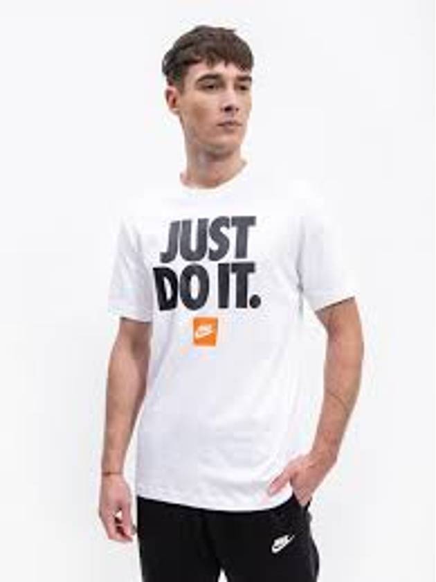 Just Do It Print Crew Neck Short Sleeve T-Shirt White - NIKE - BALAAN 2